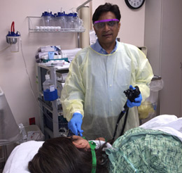 Dr. Asif Mohiuddin performing upper endoscopy in Orlando